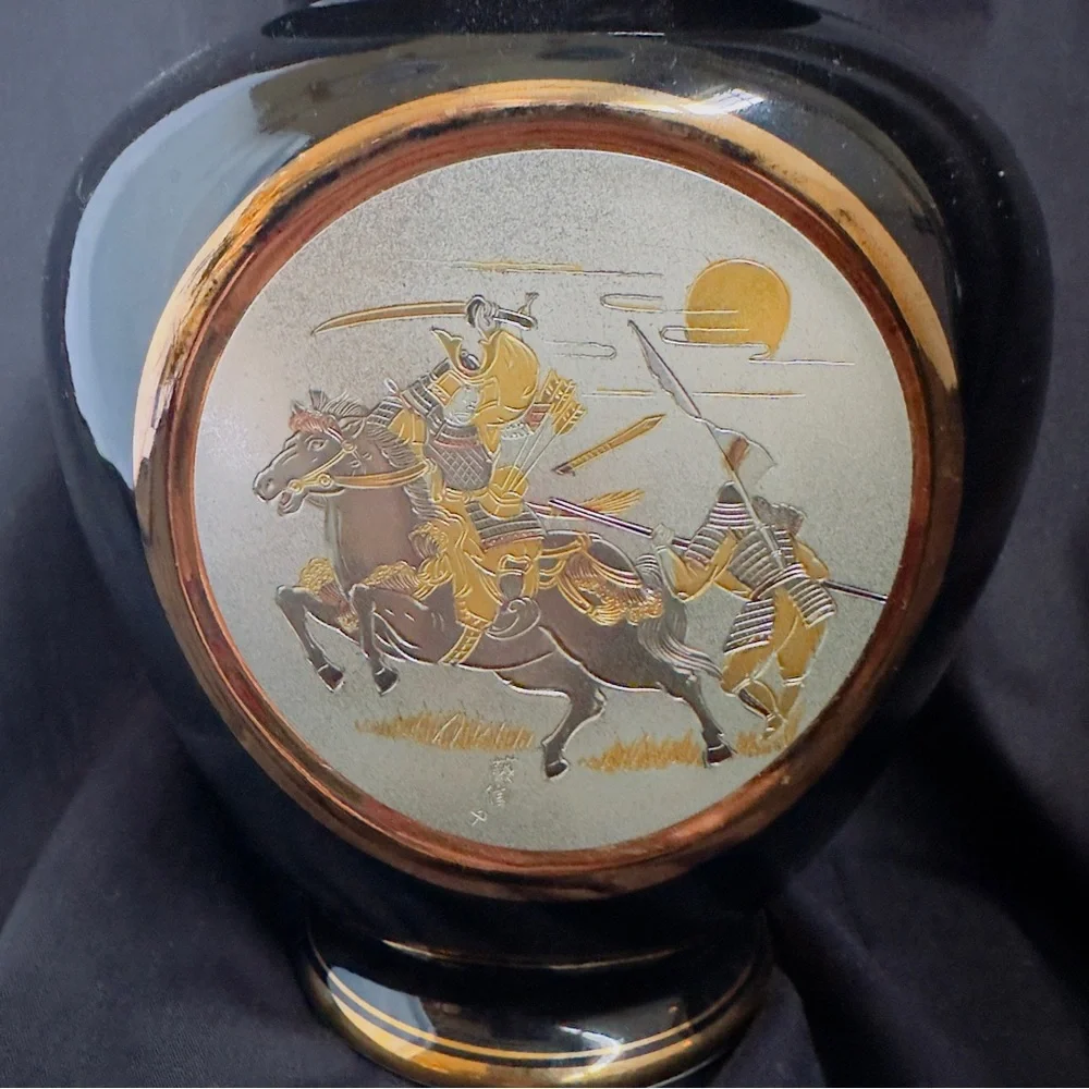 Ginger Jar Black Gold Decorative Lidded 9